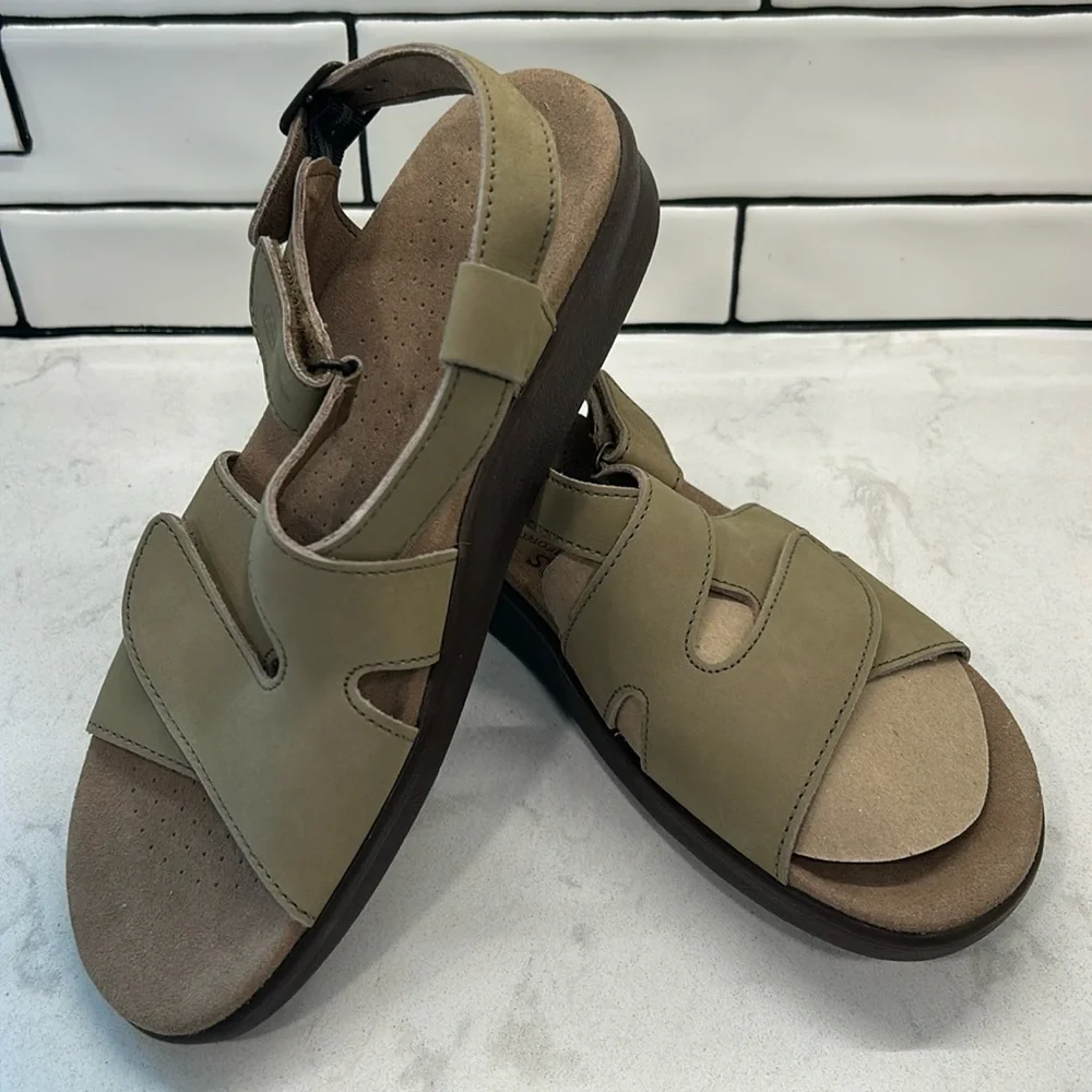 SAS Huggy - All Day Sandal Taupe Leather Women’s Size 11 N